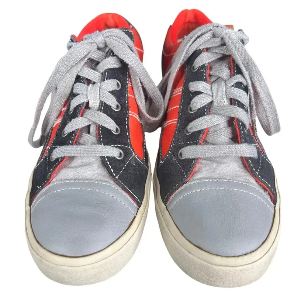 Diesel Men’s D String Grey Red Low Lace Up Sneakers Size US 9